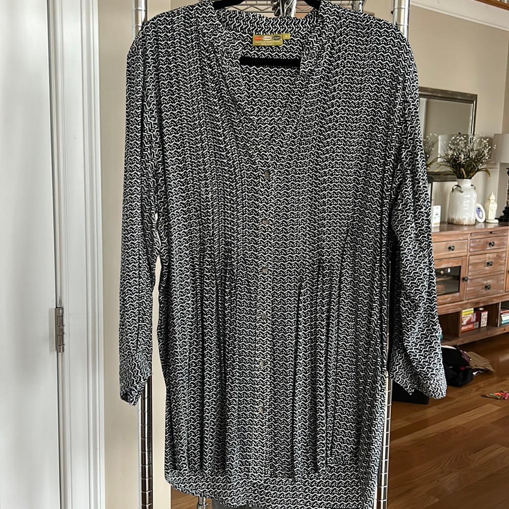 Navy and White Henley Tunic